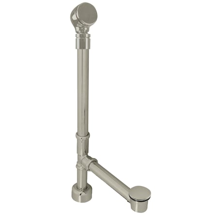 Westbrass Illusionary All Exposed Ball Joint Overflow W/ ADA approved Tip-Toe Drain in Satin Nickel D3261HKBJ-07